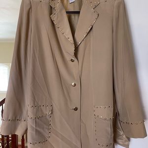 Embellished silk leisure jacket from Diane Gilman. EUC